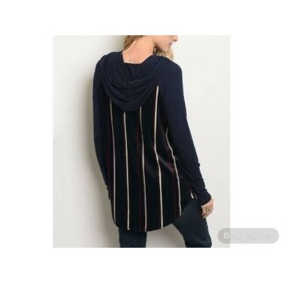 Navy Wine Blue Hoodie Top M - Picture 7 of 7